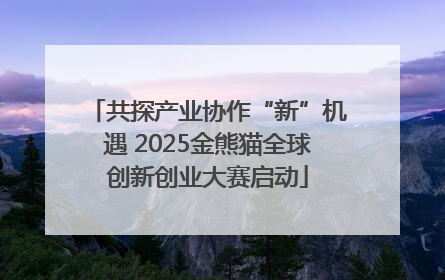 共探产业协作“新”机遇 2025金熊猫全球创新创业大赛启动