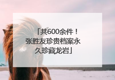 共600余件！张胜友珍贵档案永久珍藏龙岩