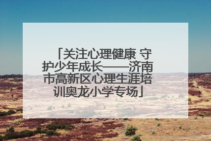 关注心理健康 守护少年成长——济南市高新区心理生涯培训奥龙小学专场
