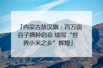 内蒙古敖汉旗：百万亩谷子播种启幕 续写“世界小米之乡”辉煌