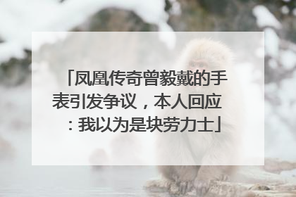 凤凰传奇曾毅戴的手表引发争议，本人回应：我以为是块劳力士
