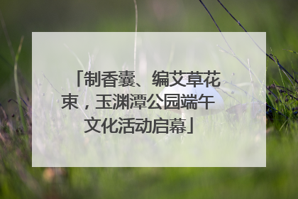 制香囊、编艾草花束，玉渊潭公园端午文化活动启幕