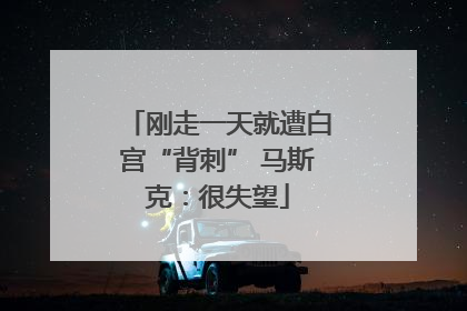 刚走一天就遭白宫“背刺” 马斯克：很失望