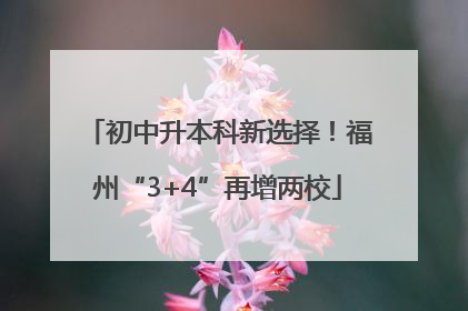 初中升本科新选择！福州“3+4”再增两校