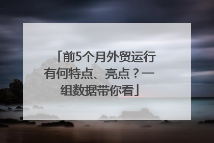前5个月外贸运行有何特点、亮点？一组数据带你看