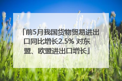 前5月我国货物贸易进出口同比增长2.5% 对东盟、欧盟进出口增长