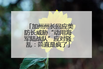 加州州长回应美防长威胁“动用海军陆战队”应对骚乱：简直是疯了