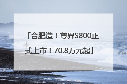 合肥造！尊界S800正式上市！70.8万元起