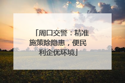 周口交警：精准施策除隐患，便民利企优环境