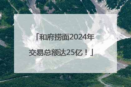 和府捞面2024年交易总额达25亿！