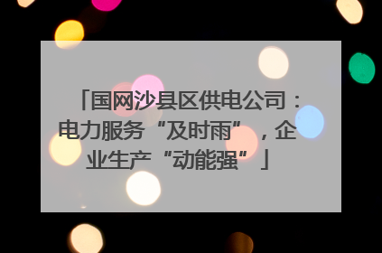 国网沙县区供电公司：电力服务“及时雨”，企业生产“动能强”