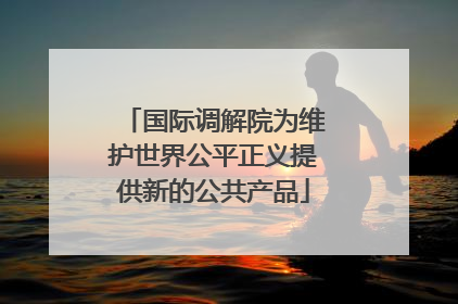 国际调解院为维护世界公平正义提供新的公共产品