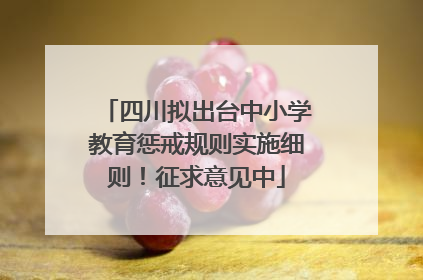 四川拟出台中小学教育惩戒规则实施细则！征求意见中