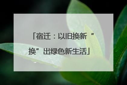 宿迁：以旧换新“换”出绿色新生活