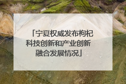 宁夏权威发布枸杞科技创新和产业创新融合发展情况