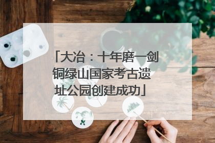 大冶：十年磨一剑 铜绿山国家考古遗址公园创建成功