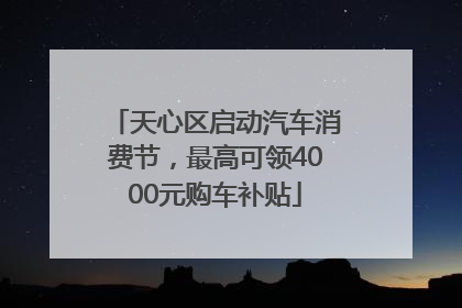 天心区启动汽车消费节，最高可领4000元购车补贴
