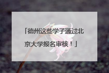 德州这些学子通过北京大学报名审核！