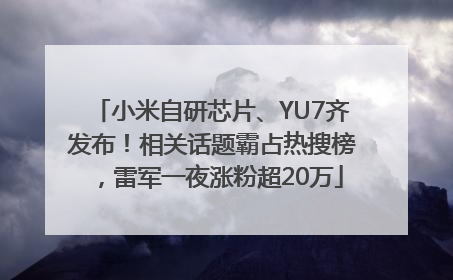 小米自研芯片、YU7齐发布！相关话题霸占热搜榜，雷军一夜涨粉超20万