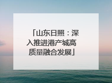 山东日照：深入推进港产城高质量融合发展