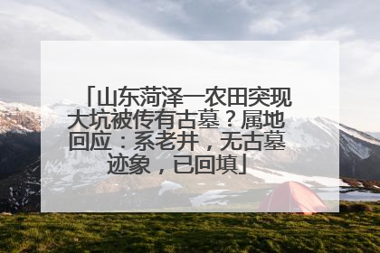山东菏泽一农田突现大坑被传有古墓？属地回应：系老井，无古墓迹象，已回填