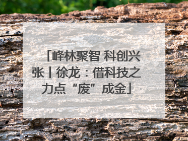 峰林聚智 科创兴张丨徐龙：借科技之力点“废”成金