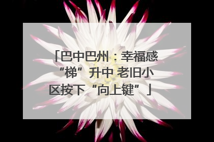 巴中巴州：幸福感“梯”升中 老旧小区按下“向上键”