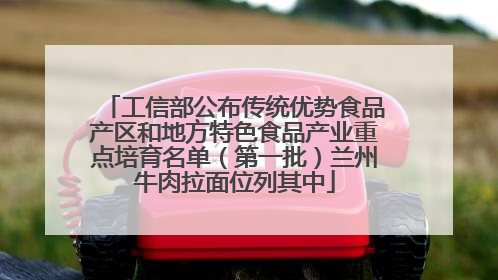 工信部公布传统优势食品产区和地方特色食品产业重点培育名单（第一批）兰州牛肉拉面位列其中