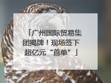 广州国际贸易集团揭牌！现场签下超亿元“首单”