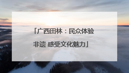 广西田林：民众体验非遗 感受文化魅力