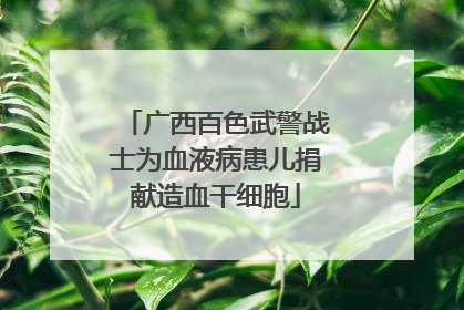 广西百色武警战士为血液病患儿捐献造血干细胞