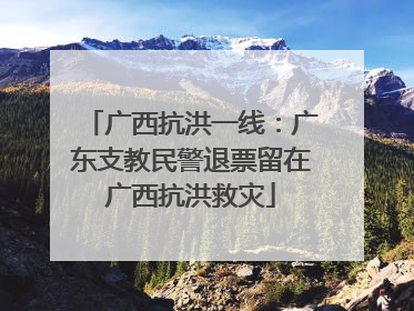 广西抗洪一线：广东支教民警退票留在广西抗洪救灾
