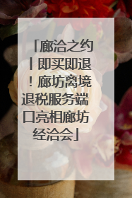 廊洽之约丨即买即退！廊坊离境退税服务端口亮相廊坊经洽会