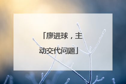 廖进球，主动交代问题