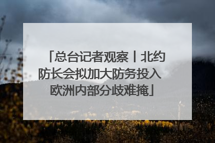 总台记者观察丨北约防长会拟加大防务投入 欧洲内部分歧难掩