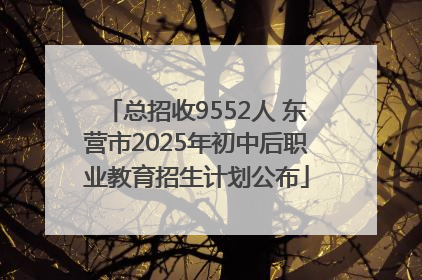 总招收9552人 东营市2025年初中后职业教育招生计划公布