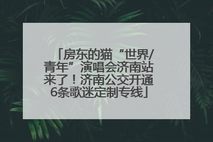 房东的猫“世界/青年”演唱会济南站来了！济南公交开通6条歌迷定制专线