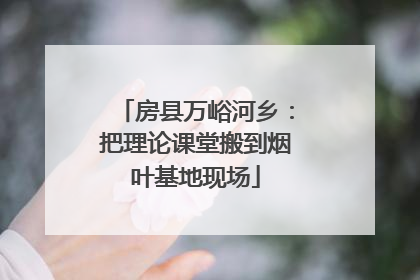 房县万峪河乡：把理论课堂搬到烟叶基地现场