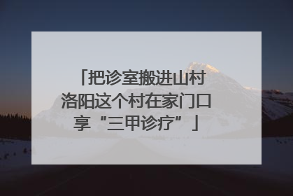 把诊室搬进山村 洛阳这个村在家门口享“三甲诊疗”