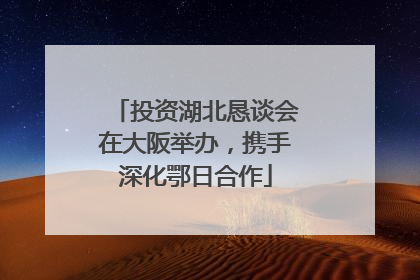 投资湖北恳谈会在大阪举办，携手深化鄂日合作