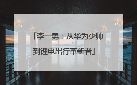 李一男：从华为少帅到锂电出行革新者