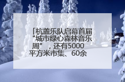 杭盖乐队启幕首届“城市绿心森林音乐周”，还有5000平方米市集、60余场免费活动等你来
