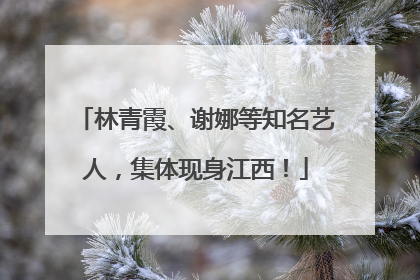 林青霞、谢娜等知名艺人，集体现身江西！