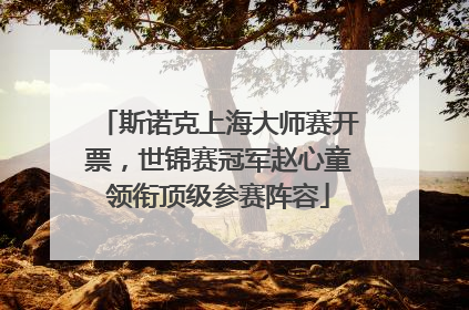 斯诺克上海大师赛开票，世锦赛冠军赵心童领衔顶级参赛阵容