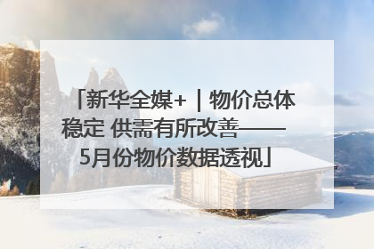 新华全媒+｜物价总体稳定 供需有所改善——5月份物价数据透视
