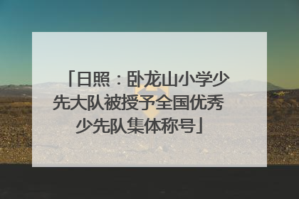 日照：卧龙山小学少先大队被授予全国优秀少先队集体称号