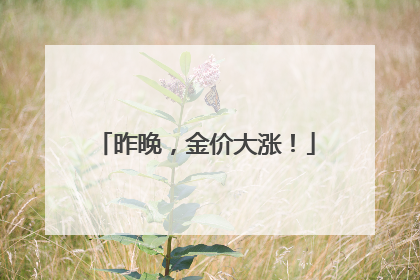 昨晚，金价大涨！