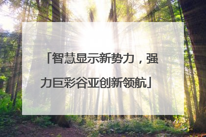智慧显示新势力，强力巨彩谷亚创新领航