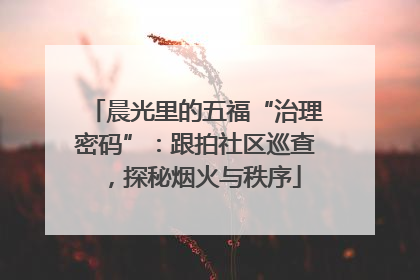 晨光里的五福“治理密码”：跟拍社区巡查，探秘烟火与秩序