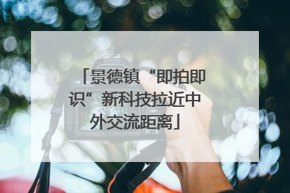 景德镇“即拍即识”新科技拉近中外交流距离